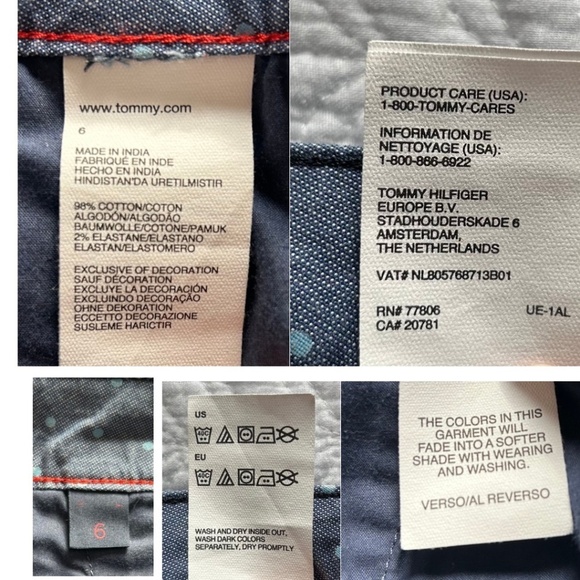 Tommy Hilfiger Cotton Chambray Pants with Blue Polka Dots Size 6 - Picture 8 of 12